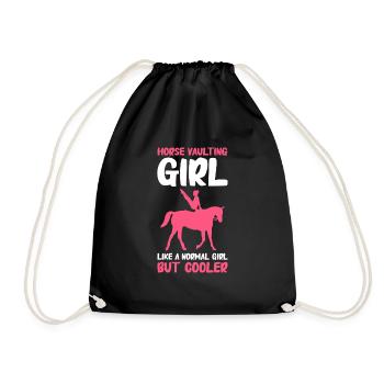 Vaulting, Horseback Riding, Dressage - Drawstring Bag - black - Front