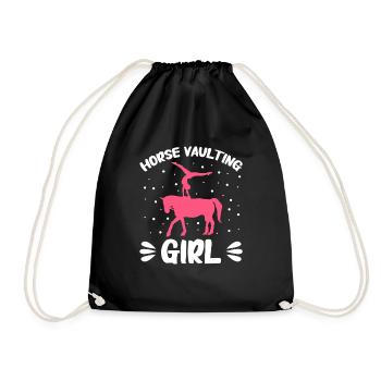 Vaulting, Horseback Riding, Dressage - Drawstring Bag - black - Front