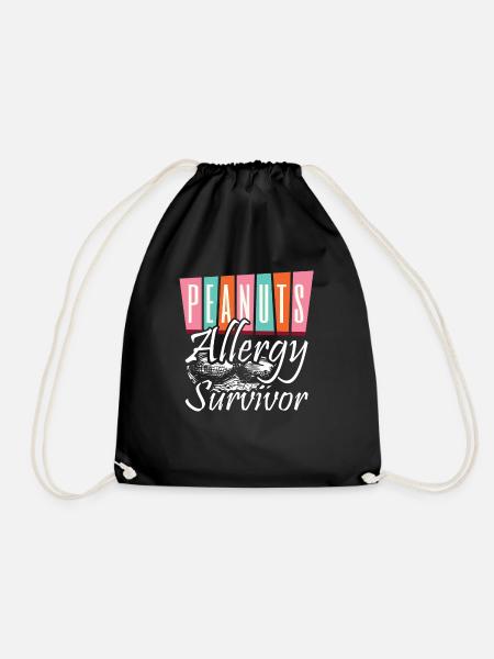 Peanut Allergy Survivor Awareness Nut Allergic - Turnbeutel - Schwarz