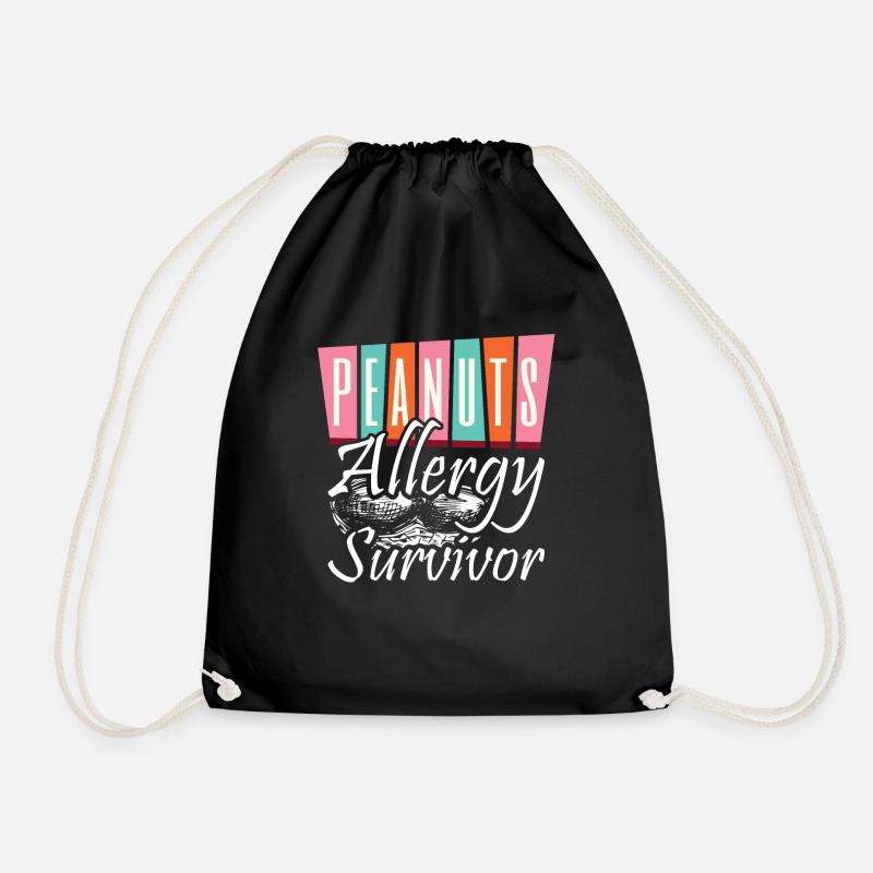 Peanut Allergy Survivor Awareness Nut Allergic - Turnbeutel - Schwarz