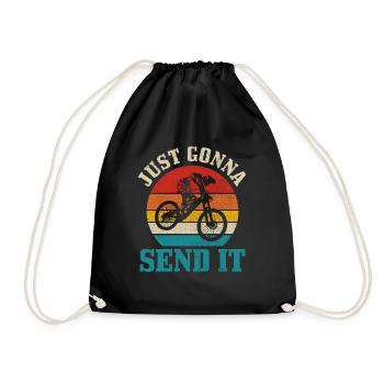 Mountain Bike MTB Downhill Biker Gift - Drawstring Bag - black - Front