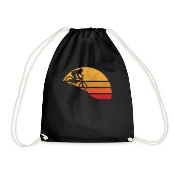 Mountain Bike MTB Downhill Biker Gift - Drawstring Bag - black - Front