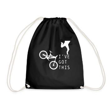 Mountain Bike MTB Downhill Biker Gift - Drawstring Bag - black - Front