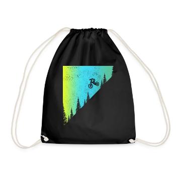 Mountain Bike MTB Downhill Biker Gift - Drawstring Bag - black - Front
