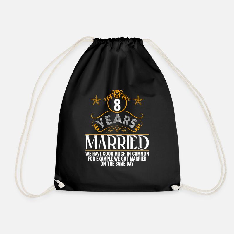Wir haben viel gemeinsam 8.Hochzeitstag - Turnbeutel - Schwarz