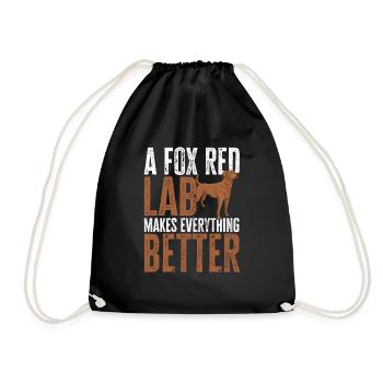 Foxred Labrador Fox Red Labrador Retriever - Drawstring Bag - black - Front
