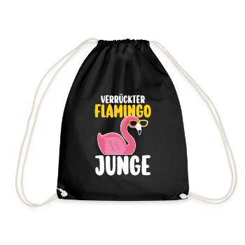 Verrückter Flamingo Junge - Turnbeutel - Schwarz - Vorne