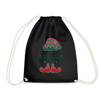 Der Angela Elf Pyjama für lustige Weihnachtsfeiertage - Turnbeutel - Schwarz - Vorne