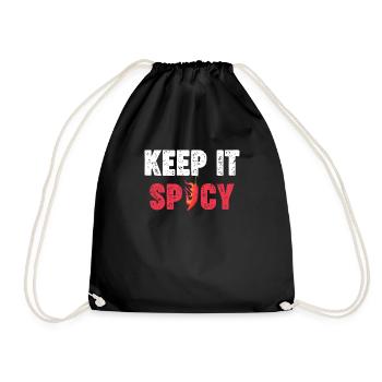 Keep It Spicy Food Lovers Korean Cuisine - Drawstring Bag - black - Front