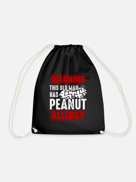 Warning This Old Man Has Peanut Allergy - Turnbeutel - Schwarz