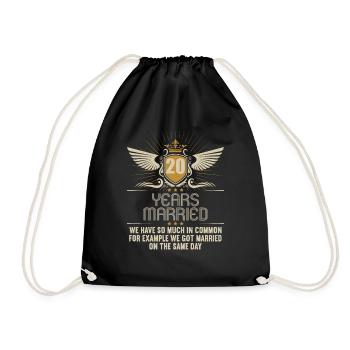 We have a lot in common 20th wedding anniversary - Drawstring Bag - black - Front