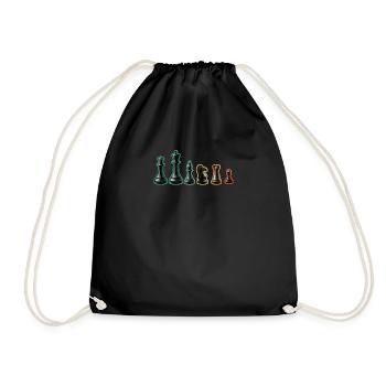 Chess pieces, board game lover, nerd, geek - Drawstring Bag - black - Front