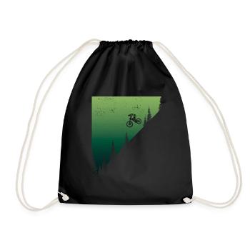 Mountain Bike MTB Downhill Gift - Drawstring Bag - black - Front