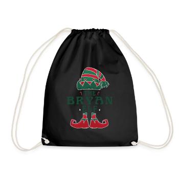 Der Bryan Elf Pyjama für lustige Weihnachtsfeiertage - Turnbeutel - Schwarz - Vorne