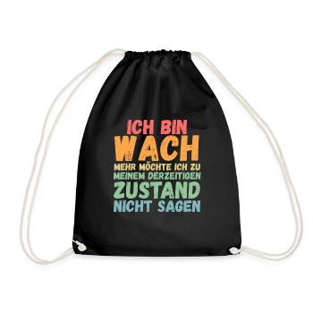 Morgenmuffel Faulenzer - Turnbeutel - Schwarz - Vorne