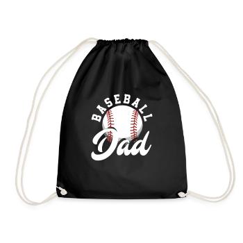Lustiger Baseball - Turnbeutel - Schwarz - Vorne