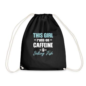 This Girl Runs On Caffeine And Sells - Drawstring Bag - black - Front