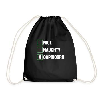 Horoscopes drôles mignons et coquins Capricorne - Sac de sport léger - noir - Devant
