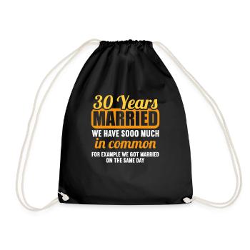 We have a lot in common 30th wedding anniversary - Drawstring Bag - black - Front