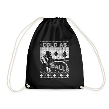 Peeing Santa Cold As Balls Xmas Funny Christmas - Drawstring Bag - black - Front