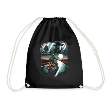Lone Rider's Lament: Haunting Road Adventure - Drawstring Bag - black - Front