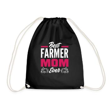 Lustiges Bauer Bauernhof Landwirt Geschenk - Turnbeutel - Schwarz - Vorne