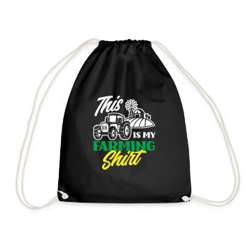 Funny Farmer Farm Farmer Gift - Drawstring Bag - black - Front
