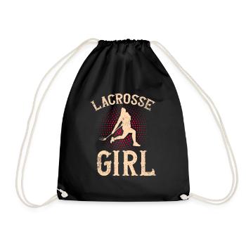Lacrosse Girl Lax Girl Player Women - Drawstring Bag - black - Front