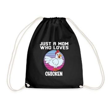 Lustiger Hühner Spruch Huhn - Turnbeutel - Schwarz - Vorne