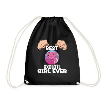Funny Axolotl Cute Axolotl - Drawstring Bag - black - Front