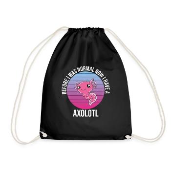 Funny Axolotl Cute Axolotl - Drawstring Bag - black - Front