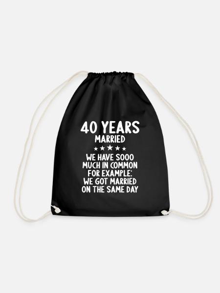 Wir haben viel gemeinsam 40.Hochzeitstag - Turnbeutel - Schwarz