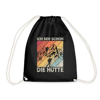 Berghütte Bergsteiger Klettern Natur Alpen Berglie - Turnbeutel - Schwarz - Vorne