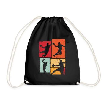 Handball Sport Coach Tournoi Ballon Vintage Handball - Sac de sport léger - noir - Devant