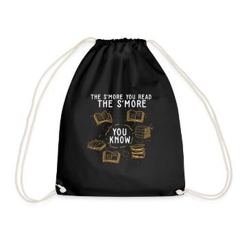 Ideal not just for camping but also for book club - Drawstring Bag - black - Front