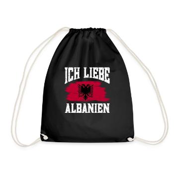 Albanische Flagge Albanischer Adler Shqiponja - Turnbeutel - Schwarz - Vorne