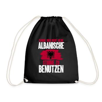 Albanische Flagge Albanischer Adler Shqiponja - Turnbeutel - Schwarz - Vorne