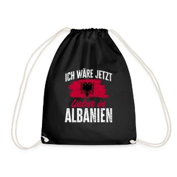 Albanische Flagge Albanischer Adler Shqiponja - Turnbeutel - Schwarz - Vorne