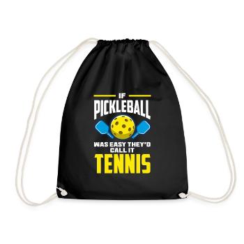 Lustiges Pickleball Geschenk - Turnbeutel - Schwarz - Vorne