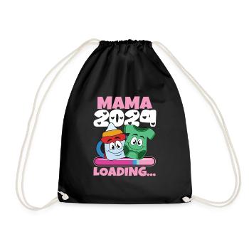Mama 2024 werdende Mutter Schwangerschaft - Turnbeutel - Schwarz - Vorne
