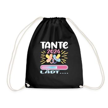 Tante 2024 Loading Tante werden 2024 - Turnbeutel - Schwarz - Vorne