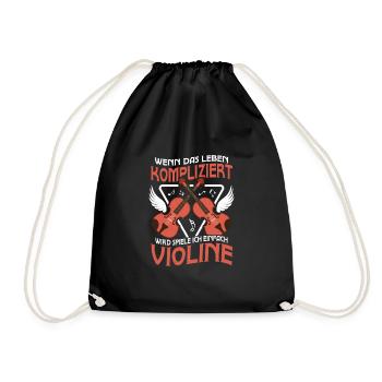 Cooles Violinen Geige Geigenspieler Violinist - Turnbeutel - Schwarz - Vorne