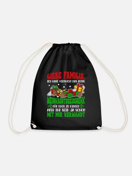 Weihnachts Weihnachten Familie Lustig Damen Herren - Turnbeutel - Schwarz