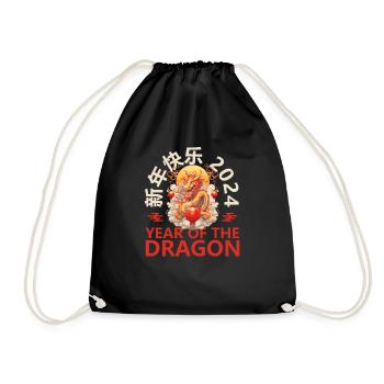 Year Of The Dragon Happy Chinese New Year 2024 - Turnbeutel - Schwarz - Vorne