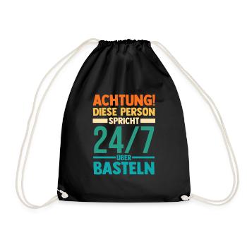 Bastler Bastelunterricht Basteln - Turnbeutel - Schwarz - Vorne