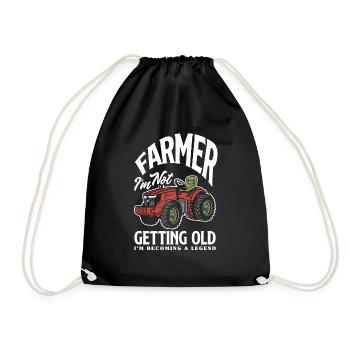 Lustiges Bauer Bauernhof Landwirt Geschenk - Turnbeutel - Schwarz - Vorne