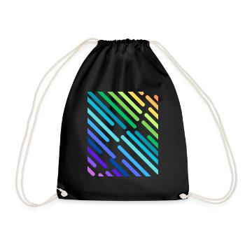 REGENBOGEN-STREIFEN - Turnbeutel - Schwarz - Vorne