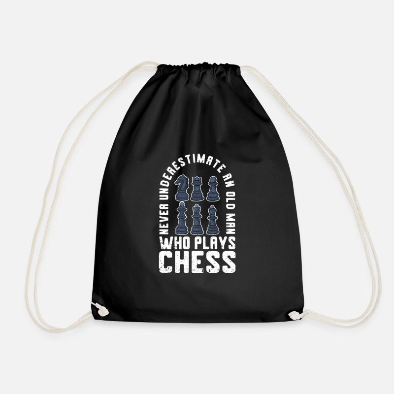 Unterschätze niemals einen alten Mann, der Schach - Turnbeutel - Schwarz