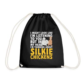 Seidenhuhn Poulet soyeux - Sac de sport léger - noir - Devant