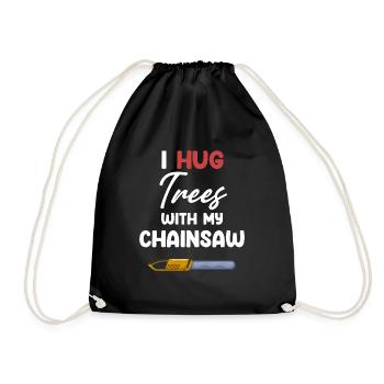 J’embrasse les arbres avec ma tronçonneuse plus drôle - Sac de sport léger - noir - Devant